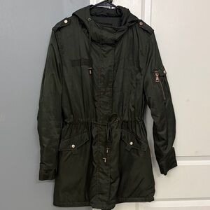 Olive Utility Jacket with Hood